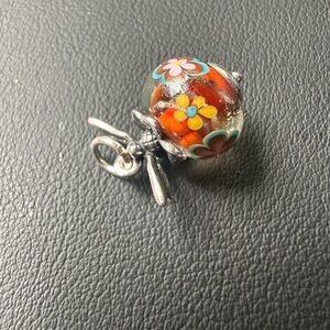 Retired James Avery Dragonfly Floral Glass finial - in great condition